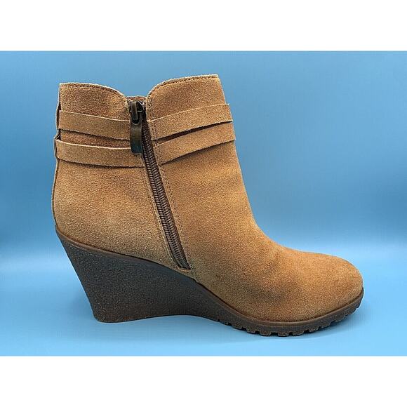 BJORNDAL AMY Brown Zip Up Wedges Ankle Boots Booties Women's Size 10 - Picture 4 of 9